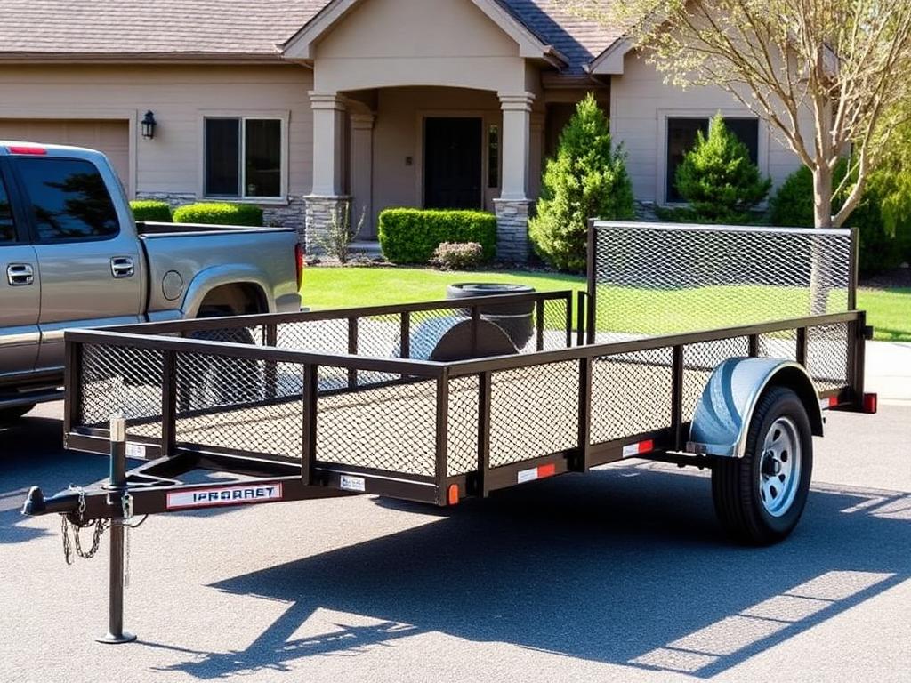 18 foot open utility trailer ready for a large junk load